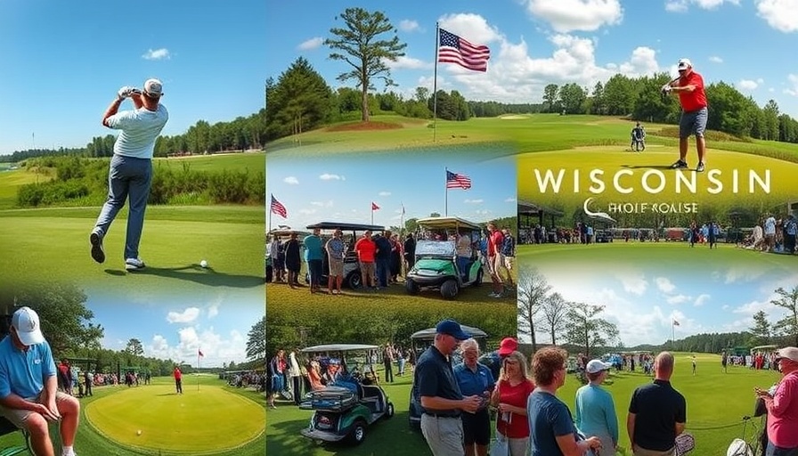 Dynamic collage of Wisconsin golf course events and players.
