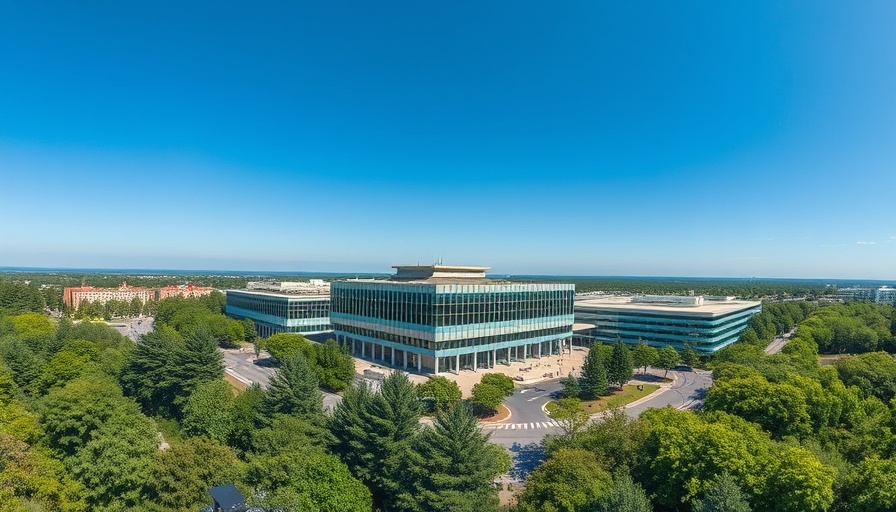 UW-EAU Claire Sonnentag Center aerial view in Wisconsin travel.