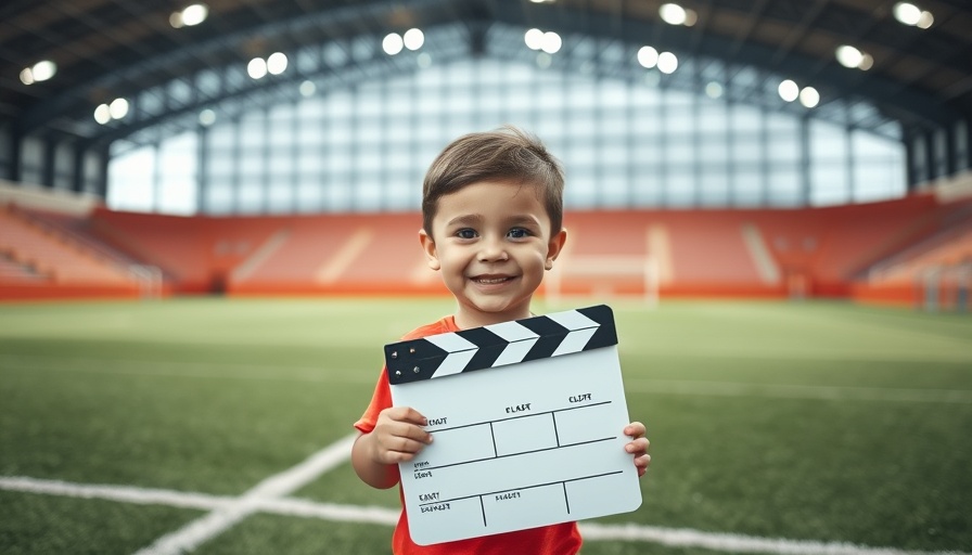 Adorable child in sports jersey at Wisconsin sports facility