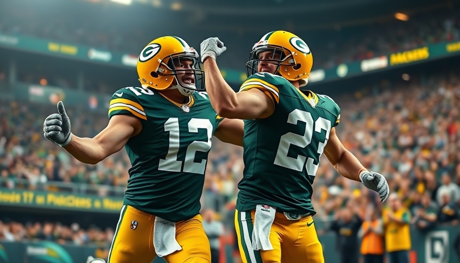 Green Bay Packers players celebrate during a game.