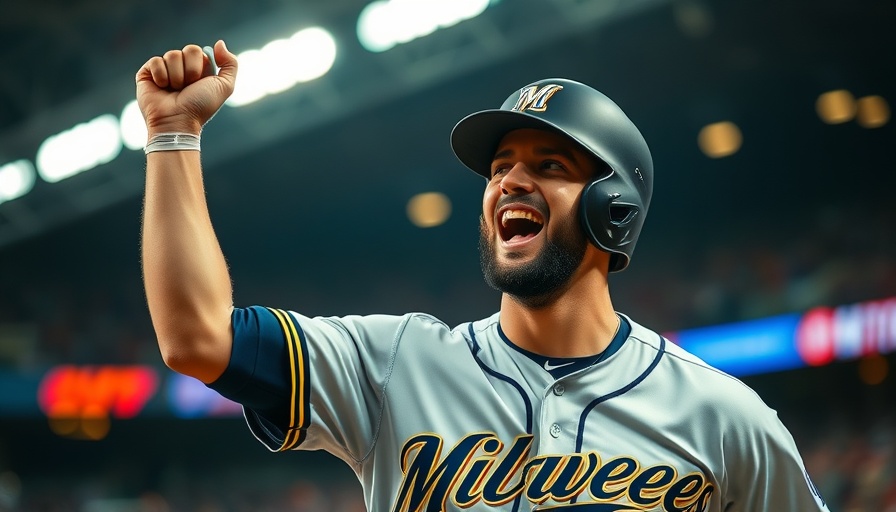Milwaukee Brewers games highlight with player celebrating.
