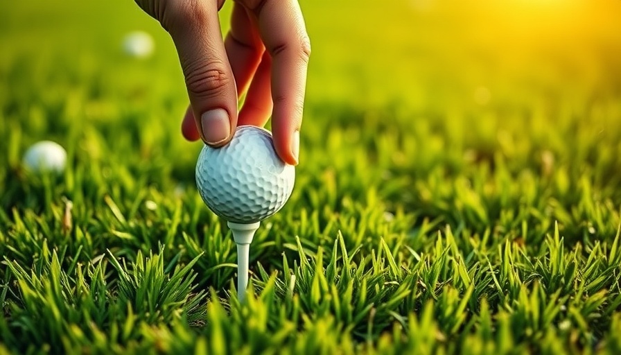 Close-up of a golf ball on a tee at a Wisconsin golf course