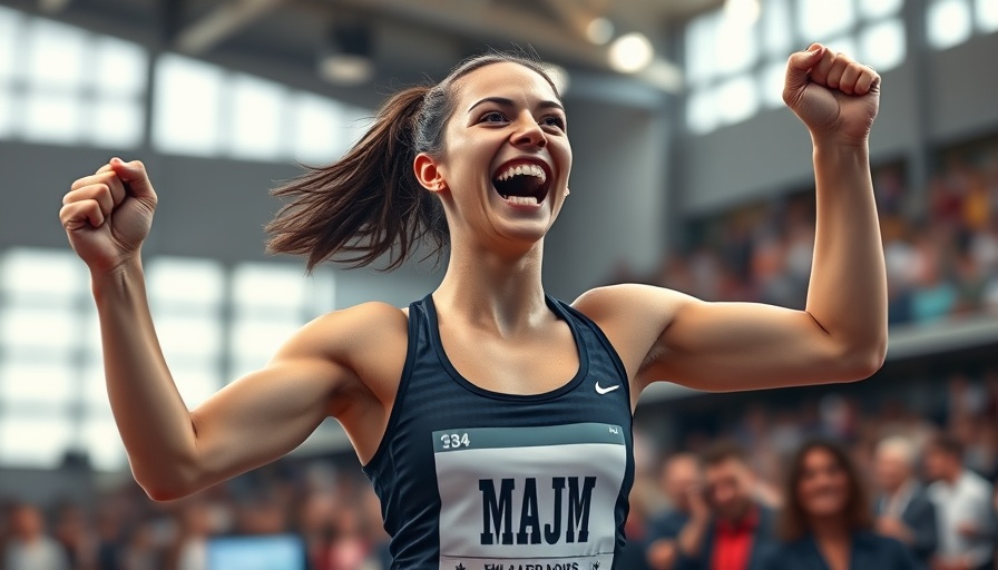 DII Athlete of the Year joyfully celebrating at sports event.
