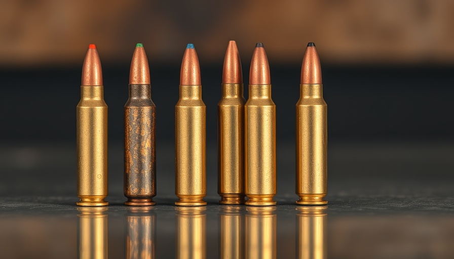 .308 hunting rounds evolution lineup with varied tips on reflective surface.