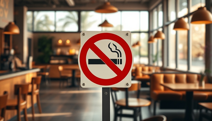 Cozy café interior with 'No Smoking' sign, reflecting Wisconsin smoke-free indoor air law.