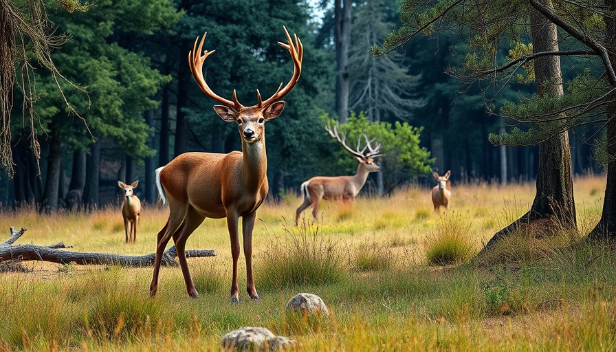 Majestic deer in Wisconsin meadow exploring nature
