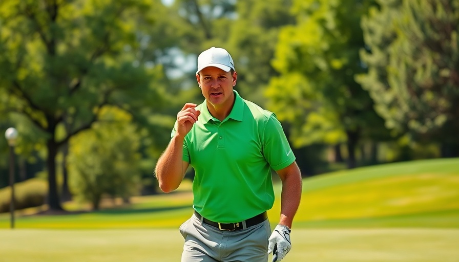 Professional golfer reacting to noise on a golf course, 2025 NFL Draft.