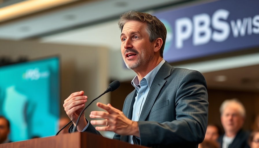 Speaker presenting at PBS Wisconsin event.