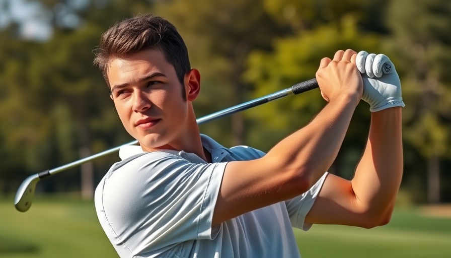 American Century Championship golfer in action on sunny course.