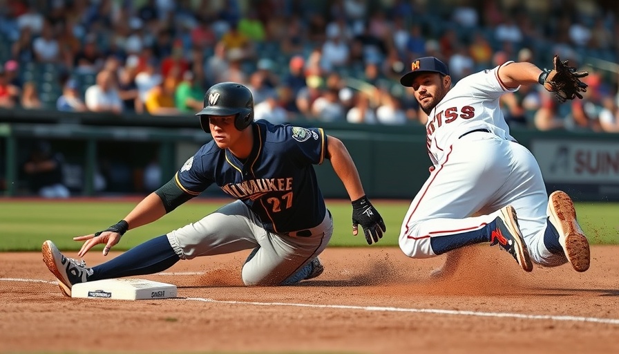 Milwaukee Brewers player slides to base against Nationals in game highlights.