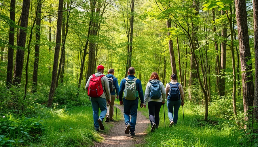 Hikers on Ice Age Trail in Washington County, Wisconsin travel