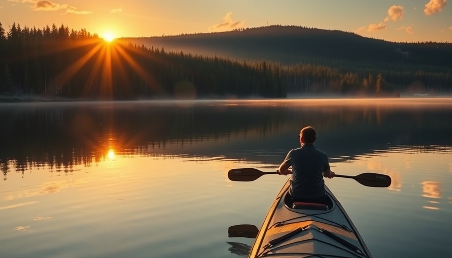 Boundary Waters kayaker at sunrise