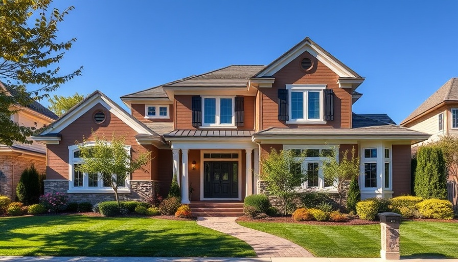 Elegant suburban home exterior, showcasing home renovation success.