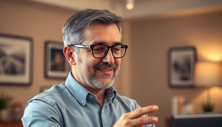 Email marketing strategy presentation by a man in an office setting.