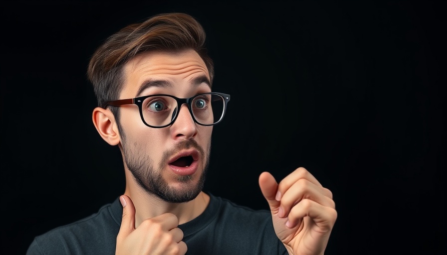 Surprised man reading about YouTube new features for video creators.