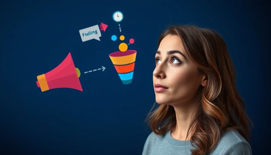 Illustration of a simple marketing funnel with a curious woman.