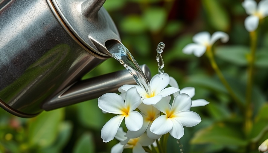 Hand holding a watering can, watering flowers to boost your engagement on Instagram.