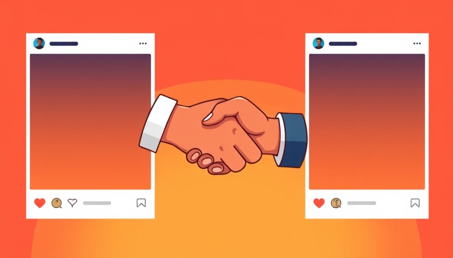 Illustration of B2B influencer marketing concept with handshake.
