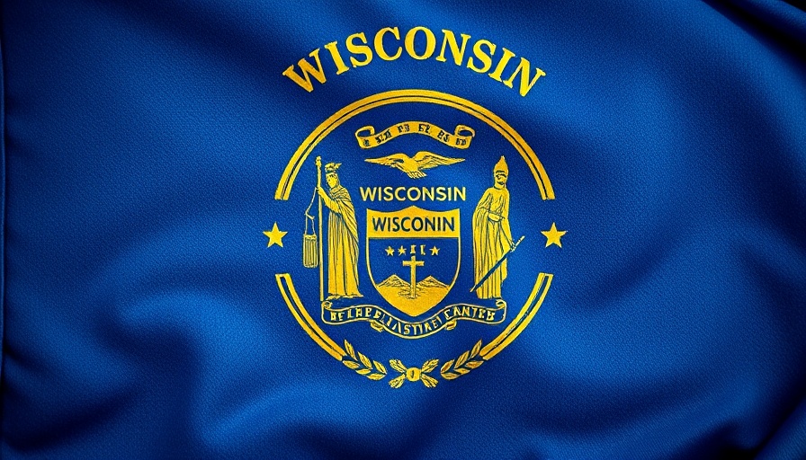 Wisconsin state flag emblem with year 1848.