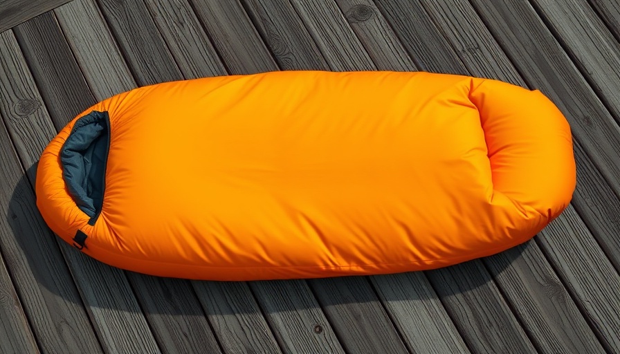 Western Mountaineering FlyLite sleeping bag on wooden deck.