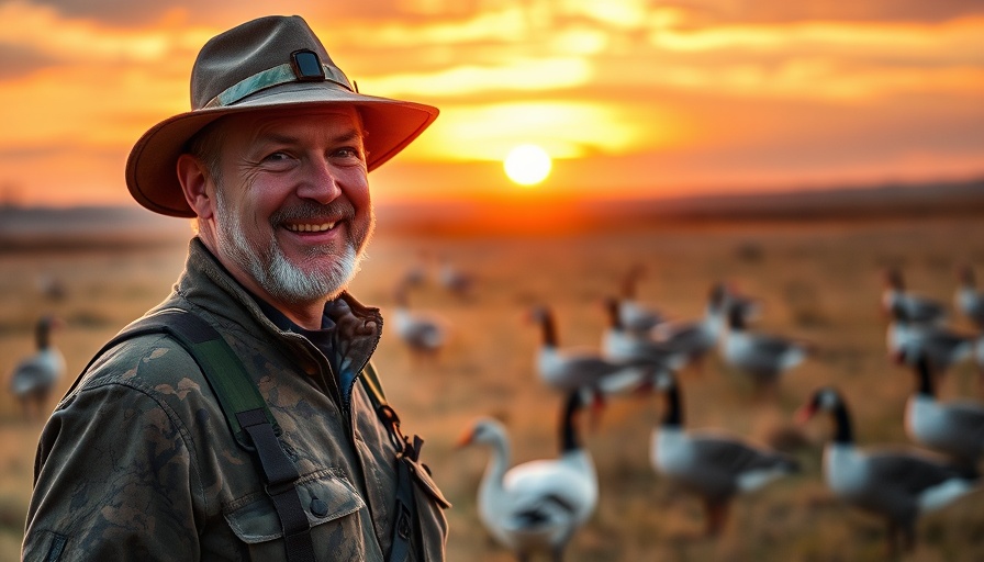 Wisconsin waterfowl association new executive director in a field with geese.