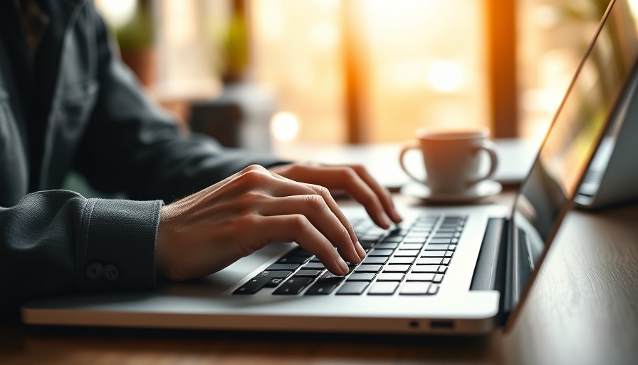 Focused hands typing on a laptop in morning light, illustrating email verification security benefits.