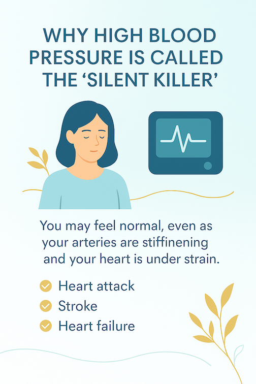 Illustration for the "Silent Killer"_girl_heart monitor_"heart attack", "stroke", "heart failure"