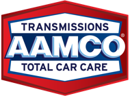 Clark County Roadster Show sponsor, AAMCO logo, red, white, & blue