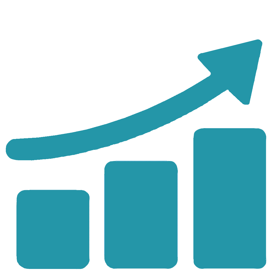 bar graph and arrow, representing local marketing and SEO