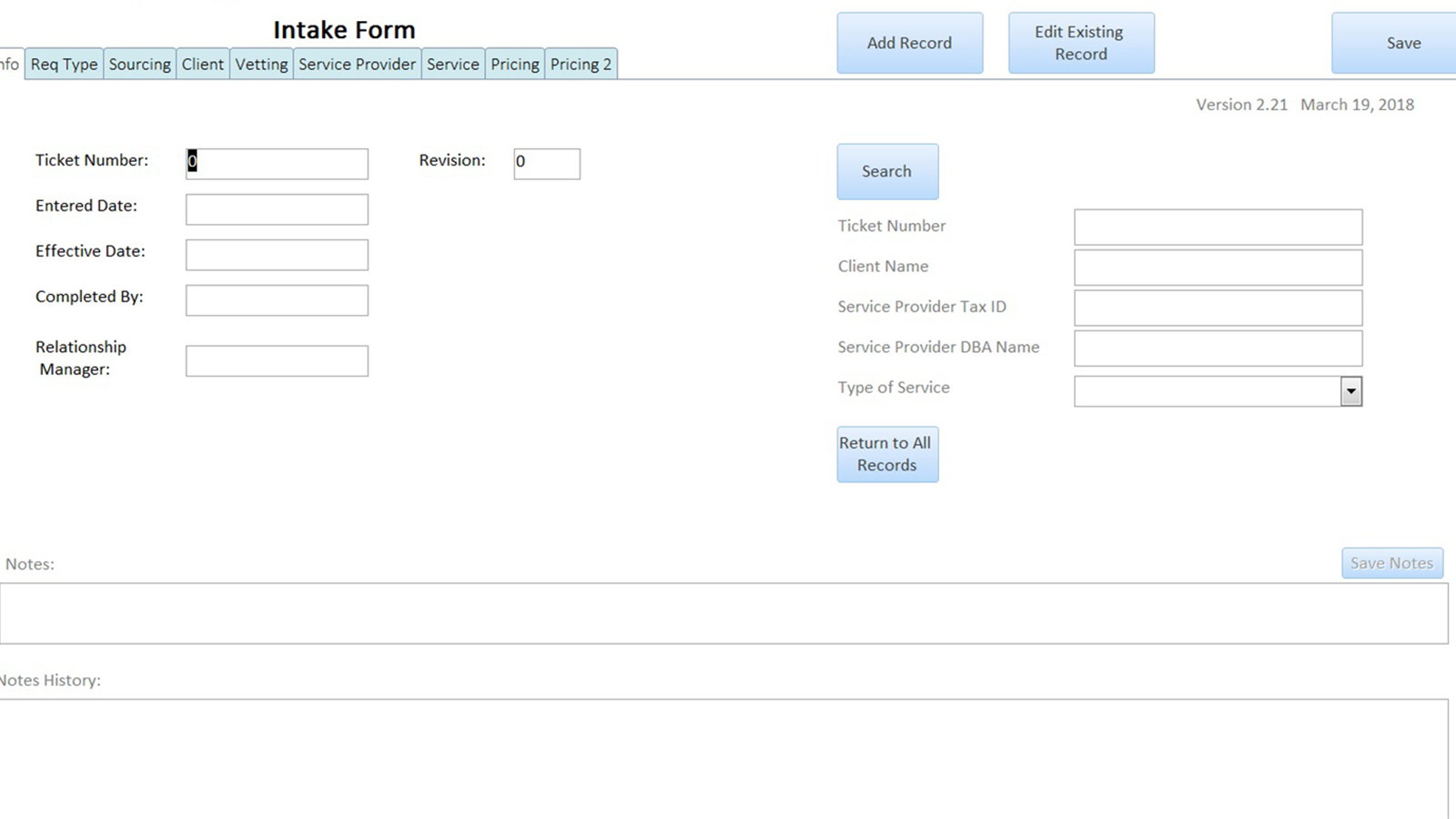 This digital input form, made for MS Rental Agency , is an example of custom data programming