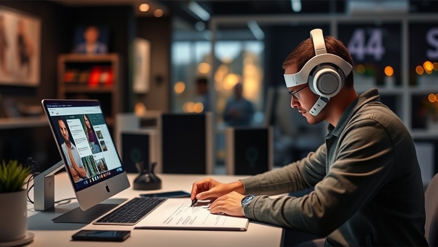 Content creator developing personalized content for AI-powered social media marketing.