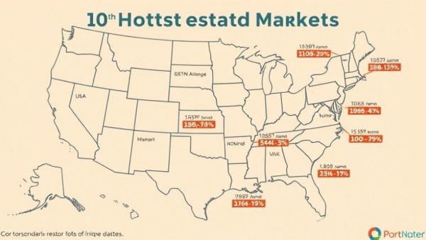 Map of top US real estate markets with growth percentages in September 2025.
