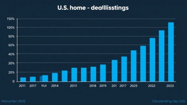 Bar chart of home delistings showing increase in 2025.