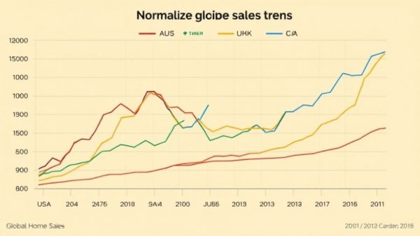 Line graph of global home sales trends pre-Biden era impacting housing market.