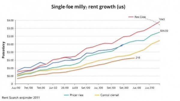 Line graph illustrating single-family rent growth trends by price tier.
