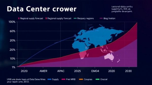 Graph of data center supercycle investment showing regional growth from 2020 to 2030.