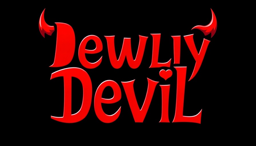 Stylized evil theme text with red accents.