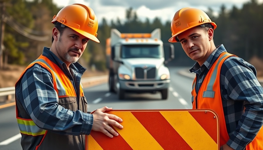 Kier Norfolk highways maintenance contract workers setting up safety boards