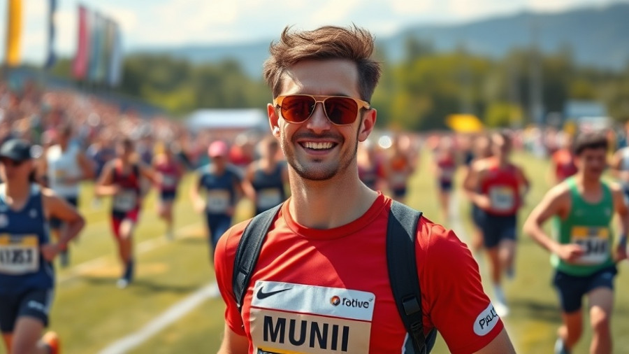 Orange County Cross Country Championships athlete smiling on the field.