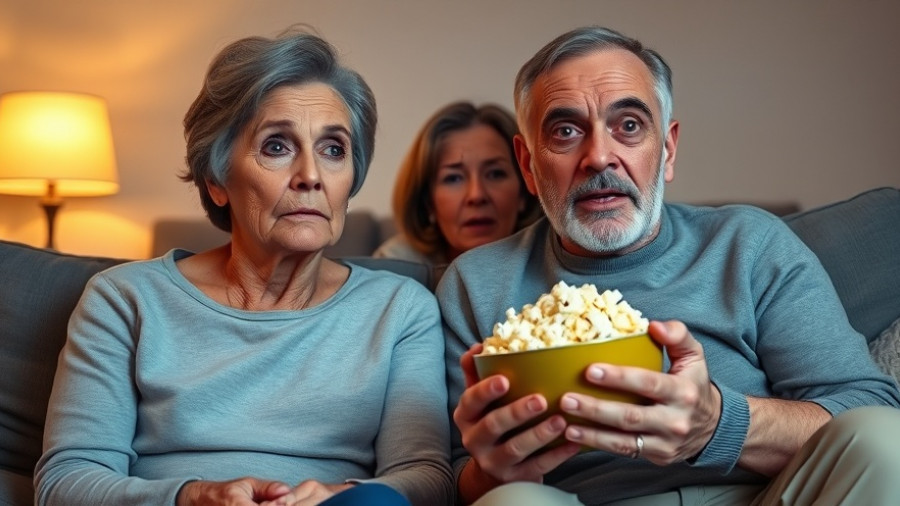 Scared couple experiencing the biggest scares in cinema.