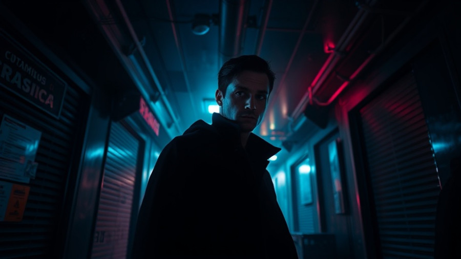 Mysterious scene with colored lights at Halloween event in Orange County.