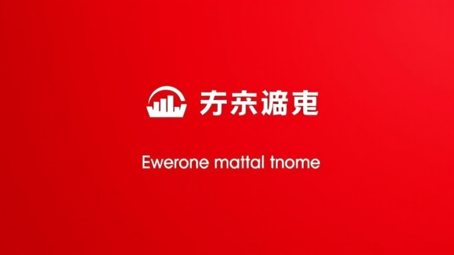 Simple red ad with company logo and slogan.