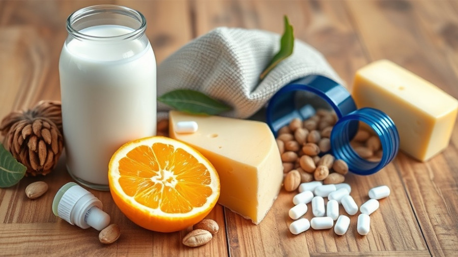 Calcium-rich foods and supplements for osteoporosis management.