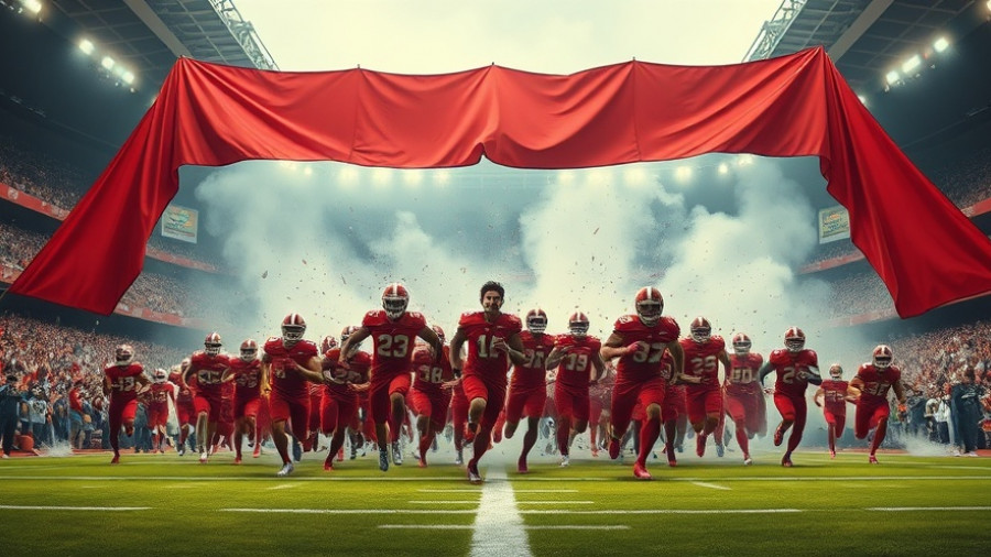 Football team bursts onto field in CIF-SS football playoffs.