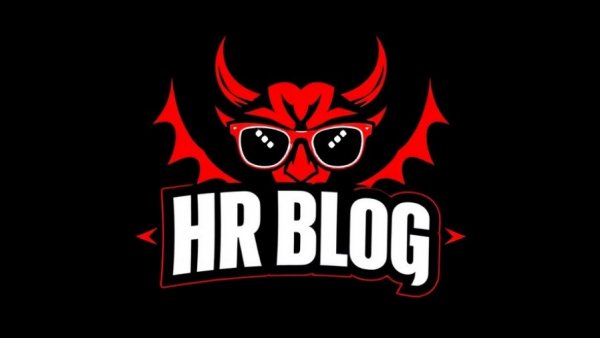 Creative HR blog logo with red devil motifs.