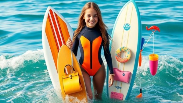 Gift guide for surfer girls with beach essentials.