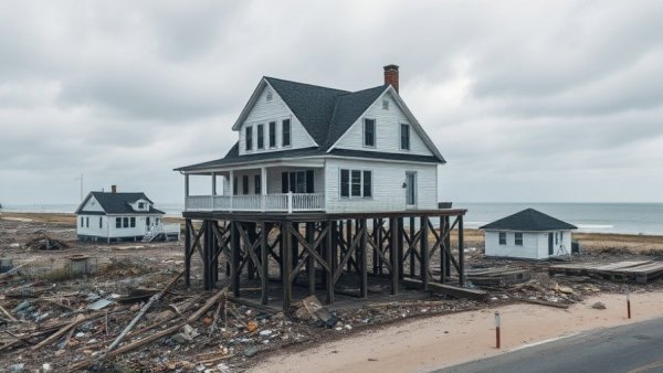 Climate-resilient housing showcasing durability post-disaster.