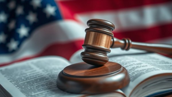 Gavel on law book, symbolizing Huntington Beach child molestation sting operation justice.