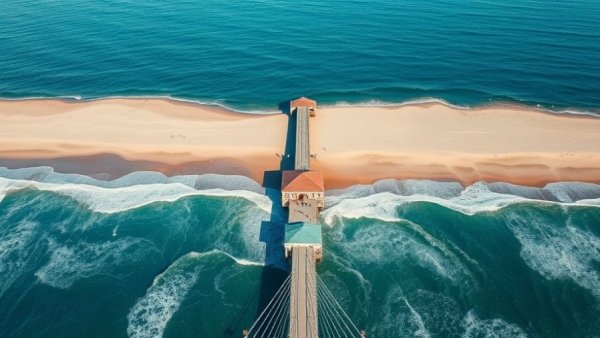Huntington Beach State of the City graphic with aerial view of pier.