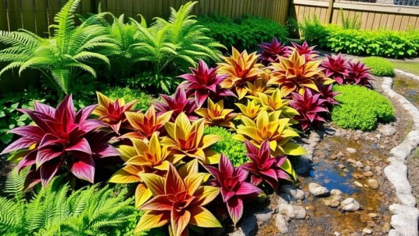 Hosta landscaping ideas with vibrant leaf colors.